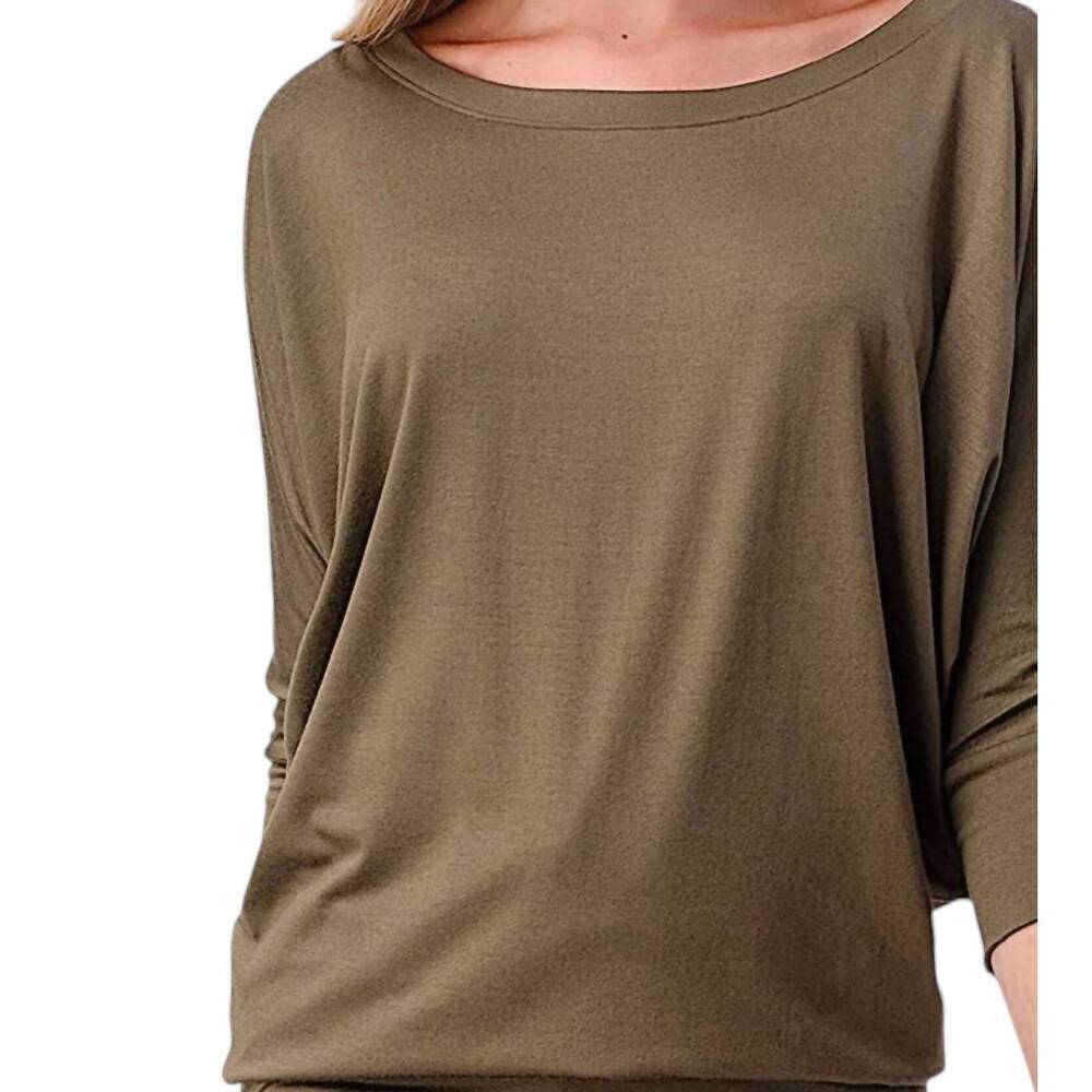 NEW HEIMIOUS harlowe scoopneck modal top in olive - Picture 2 of 2